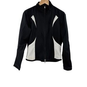 Nike Kids Girls M 8-10 Black White Athletic‎ Track Jacket Full Zip